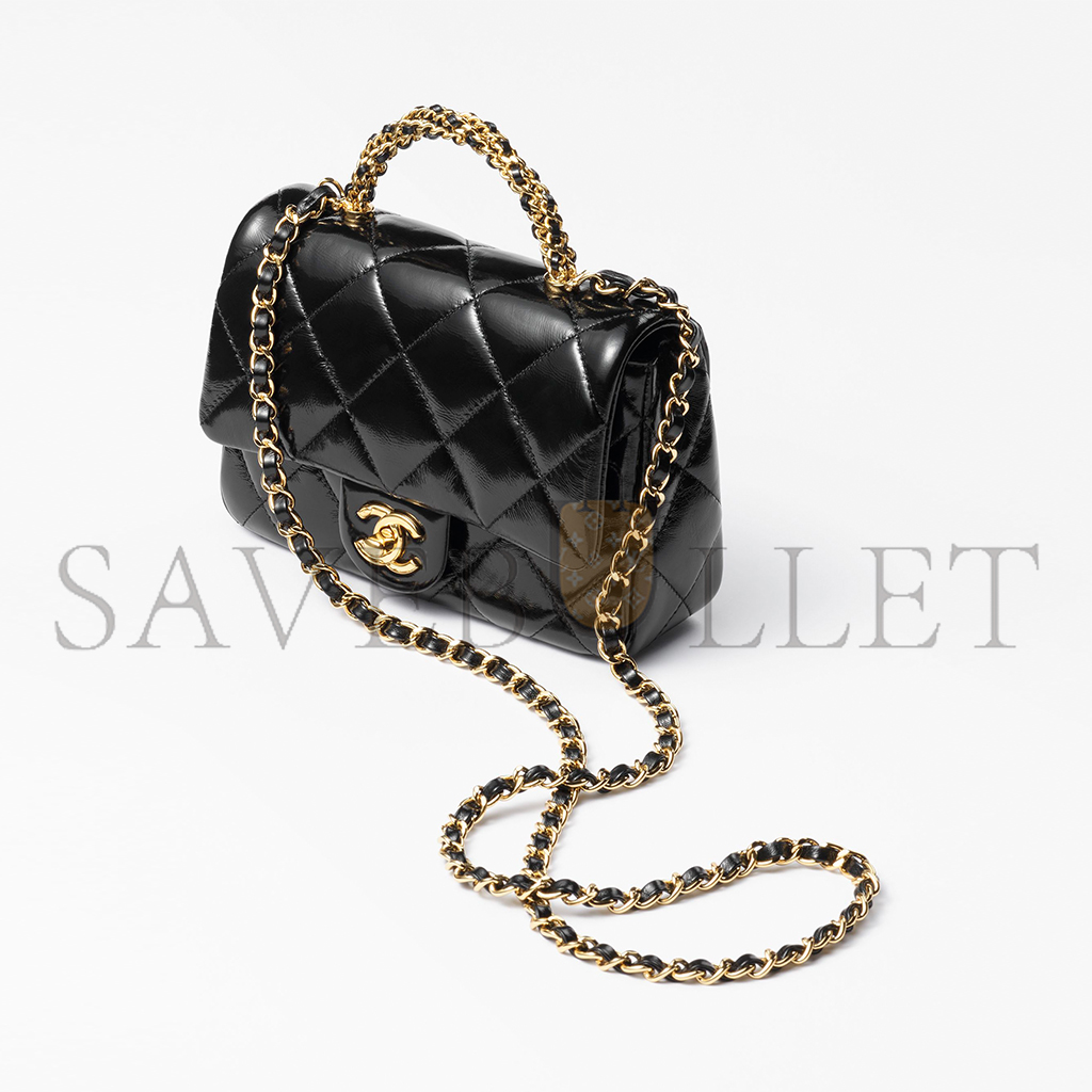 Ch*el master mini flap bag with top handle as5032 (19*14*8cm)